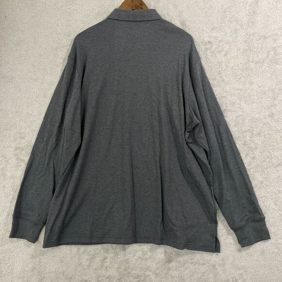 NWOT Land's End Men's XXL Long-Sleeve Polo Shirt Traditional Fit Dark Gray - Picture 3 of 8
